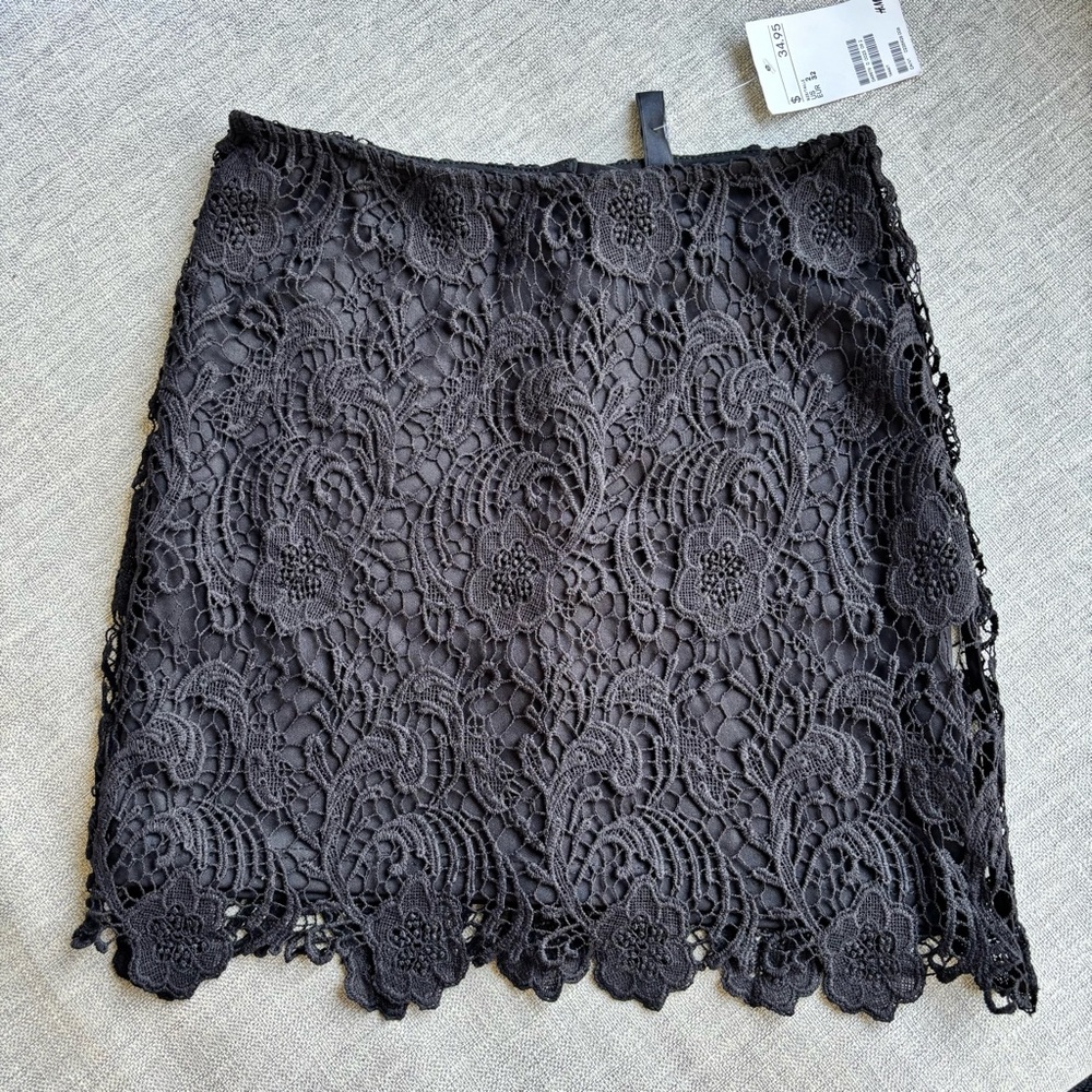 H&M Black Crochet Lace Mini Skirt